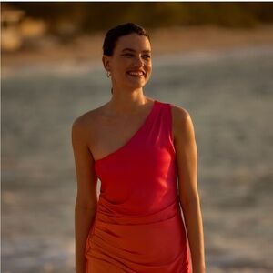 Beach Riot for Anthropologie One Shoulder Midi Dress